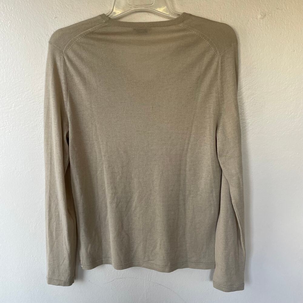 Theory Beige 100% Cashmere V Neck Sweater size M - Picture 6 of 9